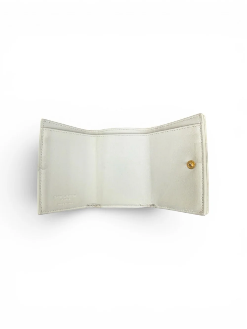 Saint Laurent Paris Zodiac Print Leather Trifold Wallet
